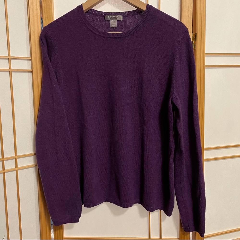 Purple Cashmere Crewneck Sweater